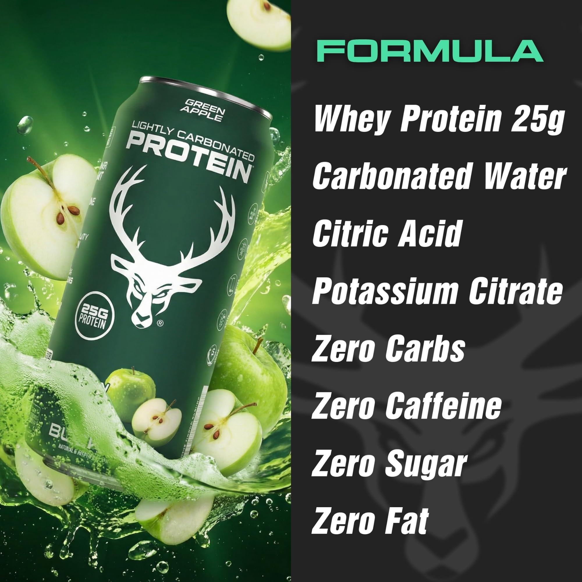 Bucked Up 12-pack display, shelf-stable protein beverage for gym and travel