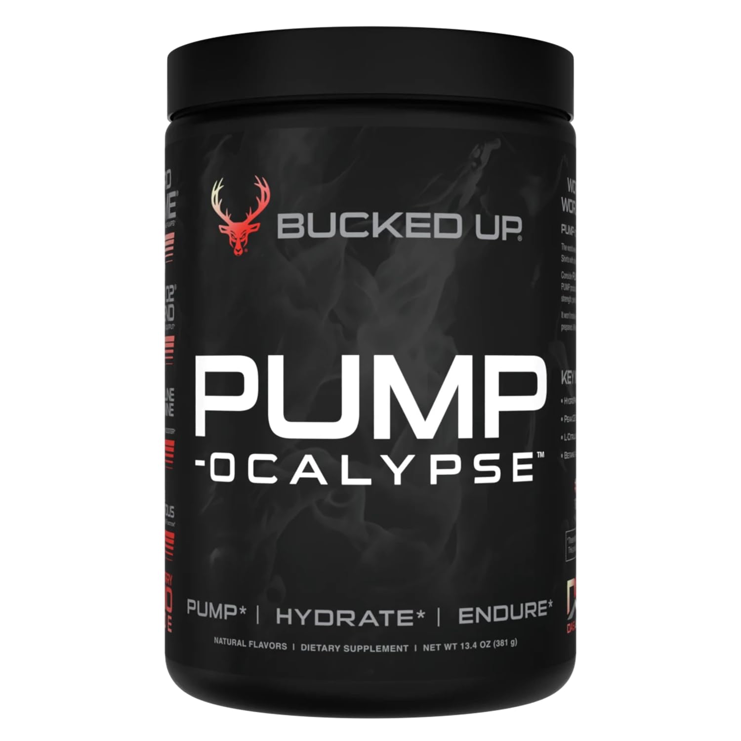 Bucked Up Pump-ocalypse Raspberry Lemonade bottle with label signaling enhanced blood flow
