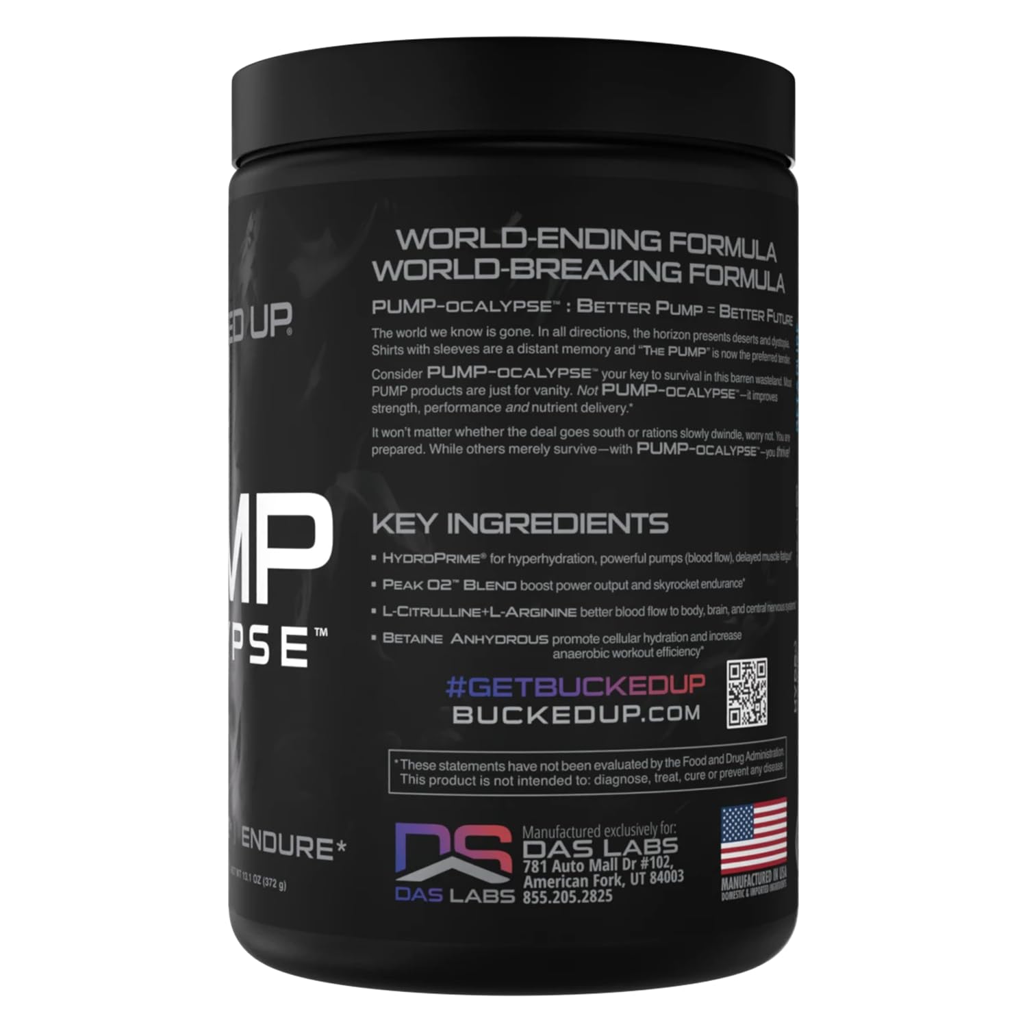 Bucked Up Pump-ocalypse scoop measures servings for precise dosing