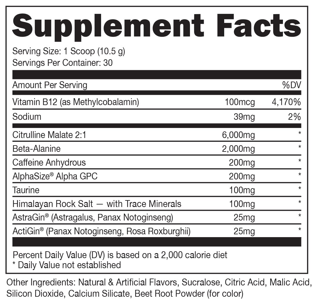 Bucked Up Watermelon label close-up showing ingredients