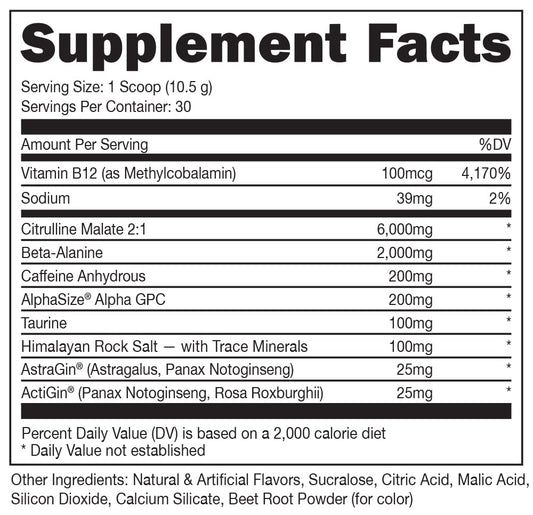 Bucked Up Watermelon label close-up showing ingredients
