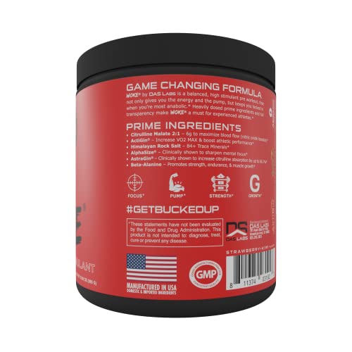 Bucked Up Woke pre-workout glass hints at energized focus during training