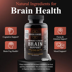 Bucklebury Brain vegan-formulation reflects plant-based nutrition for cognitive support.
