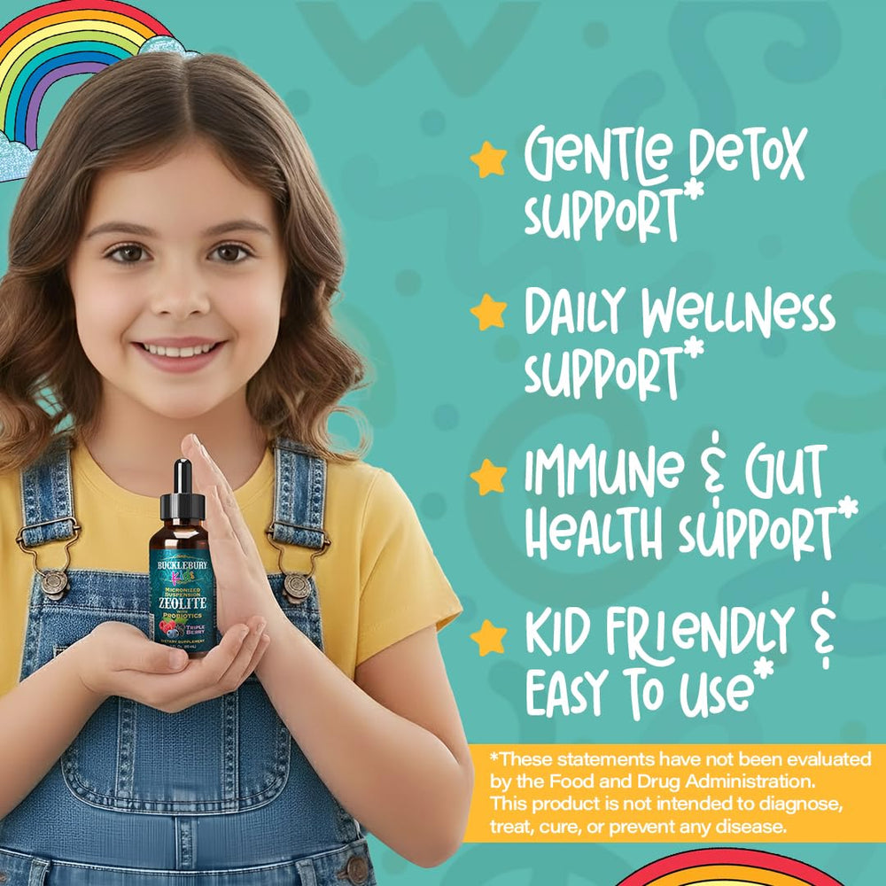 Bucklebury Kids Probiotics liquid dropper supports gut health