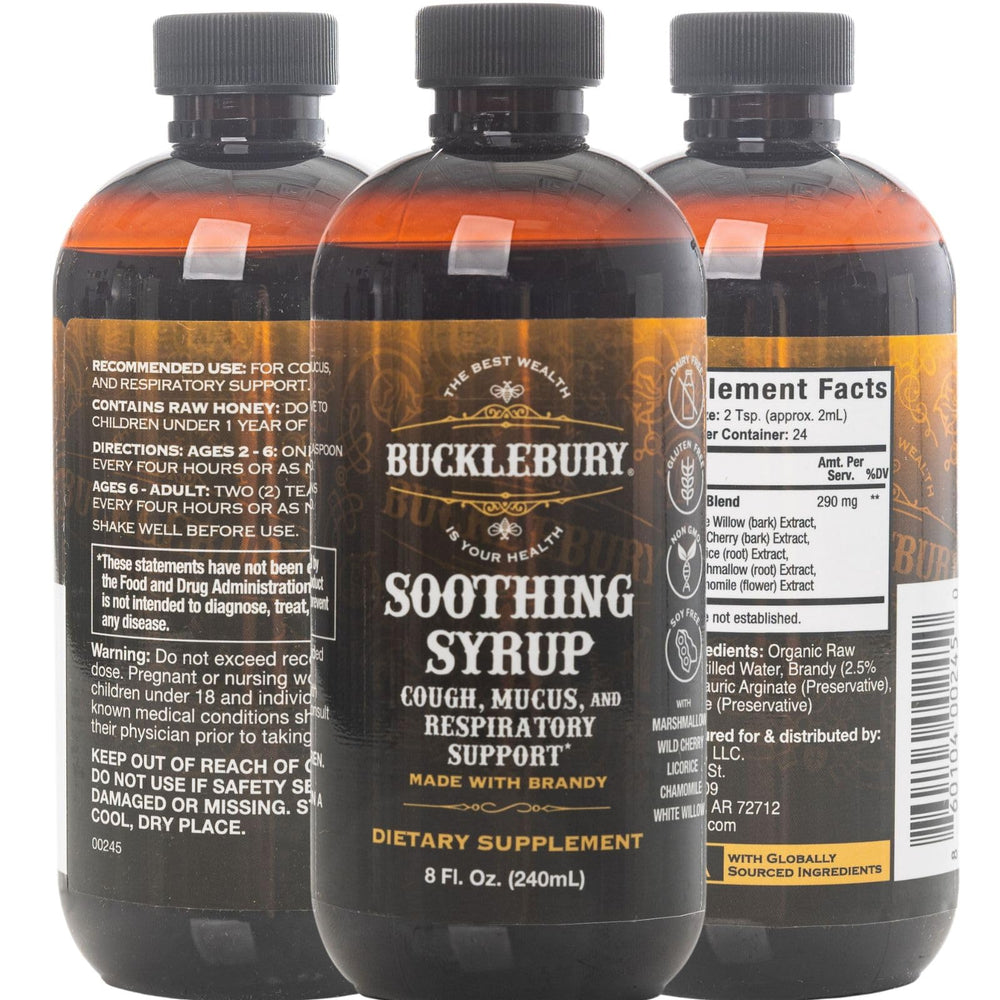 Bucklebury packaging on shelf signaling natural upper respiratory support.