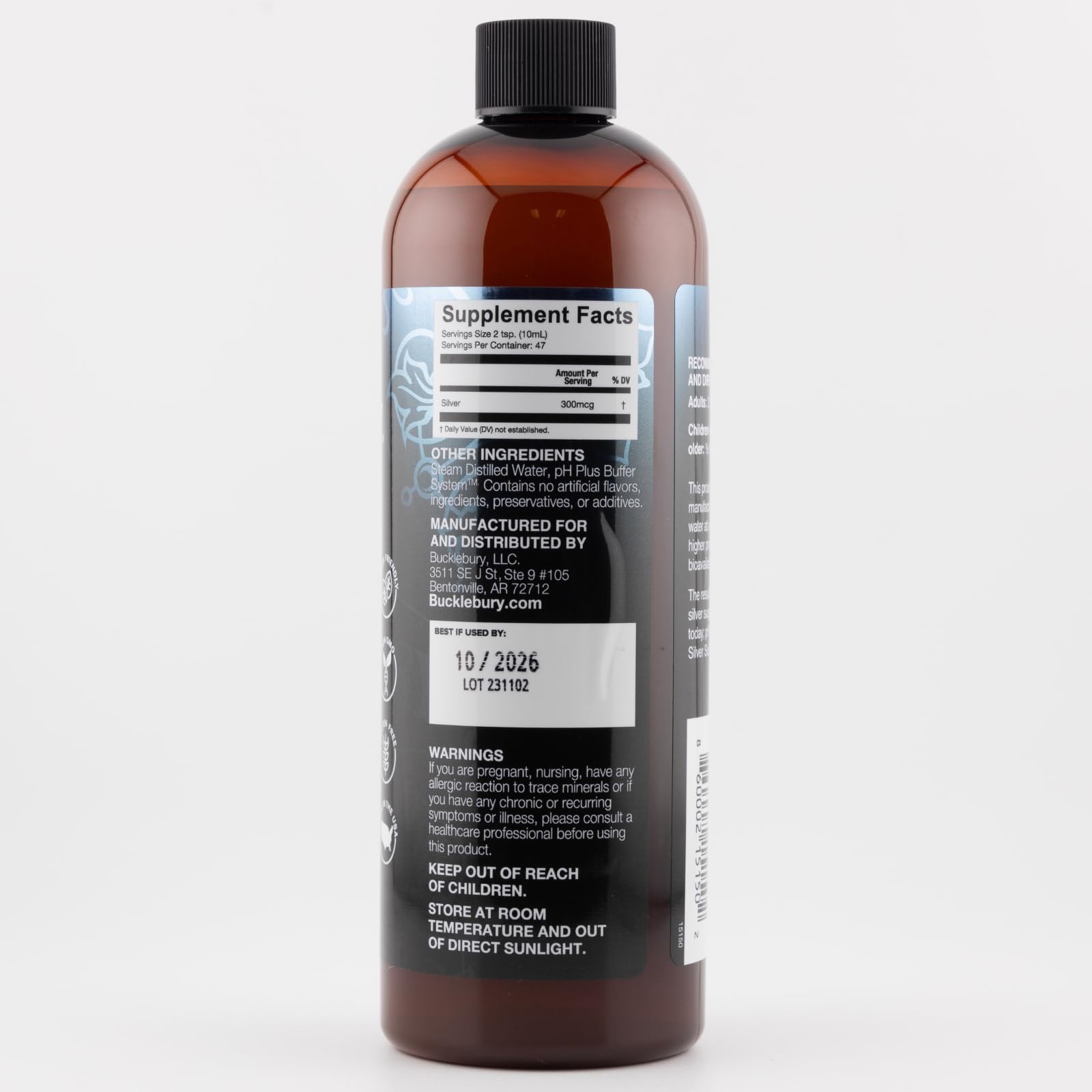 Bucklebury Silver Solution bottle on kitchen counter ready to use.