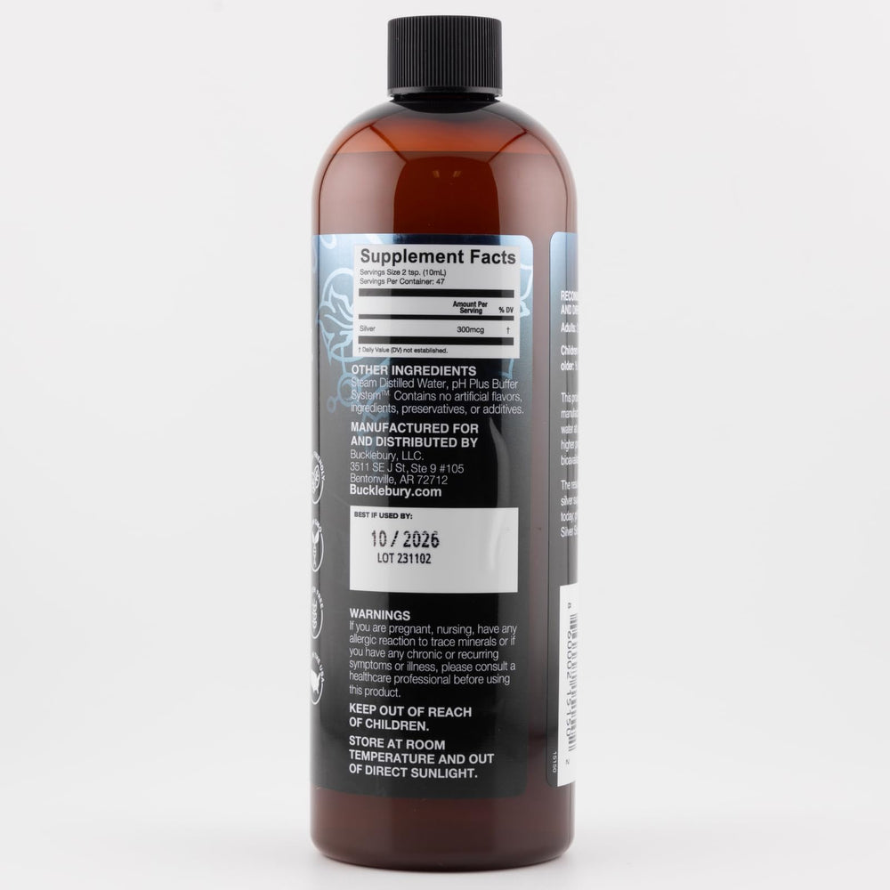 Bucklebury Silver Solution bottle on kitchen counter ready to use.