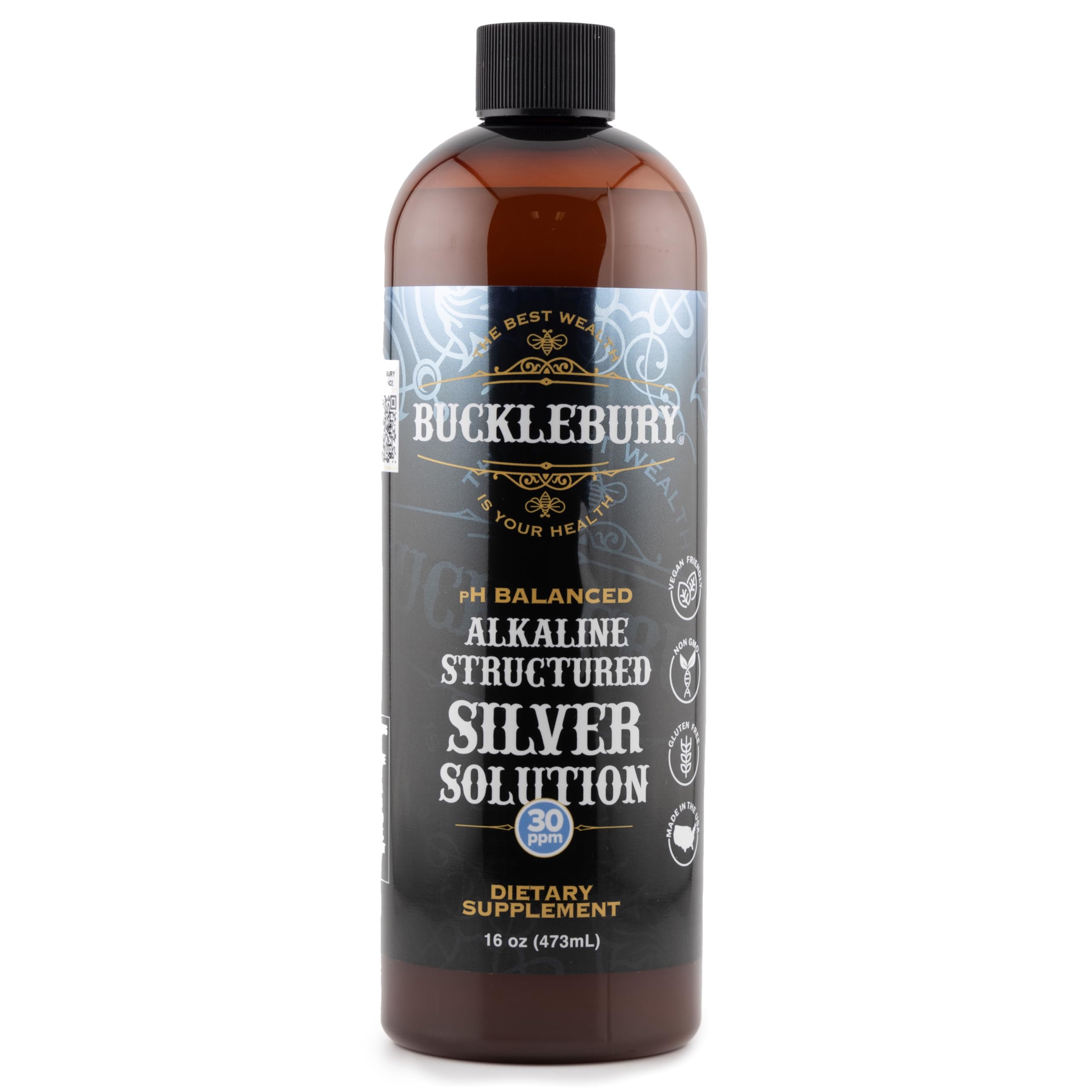Bucklebury Silver Solution bottle pour for easy daily dosing.