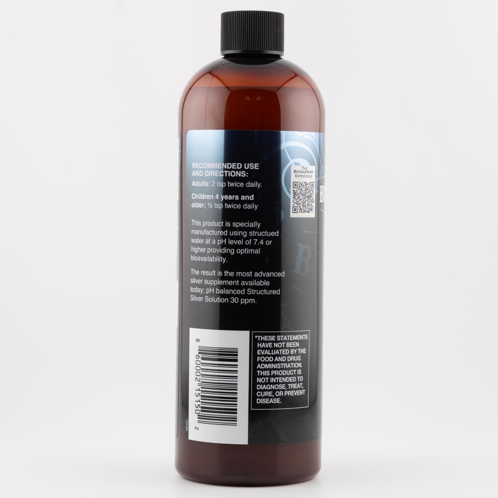 Bucklebury Silver Solution vegan and gluten-free ingredients on label.