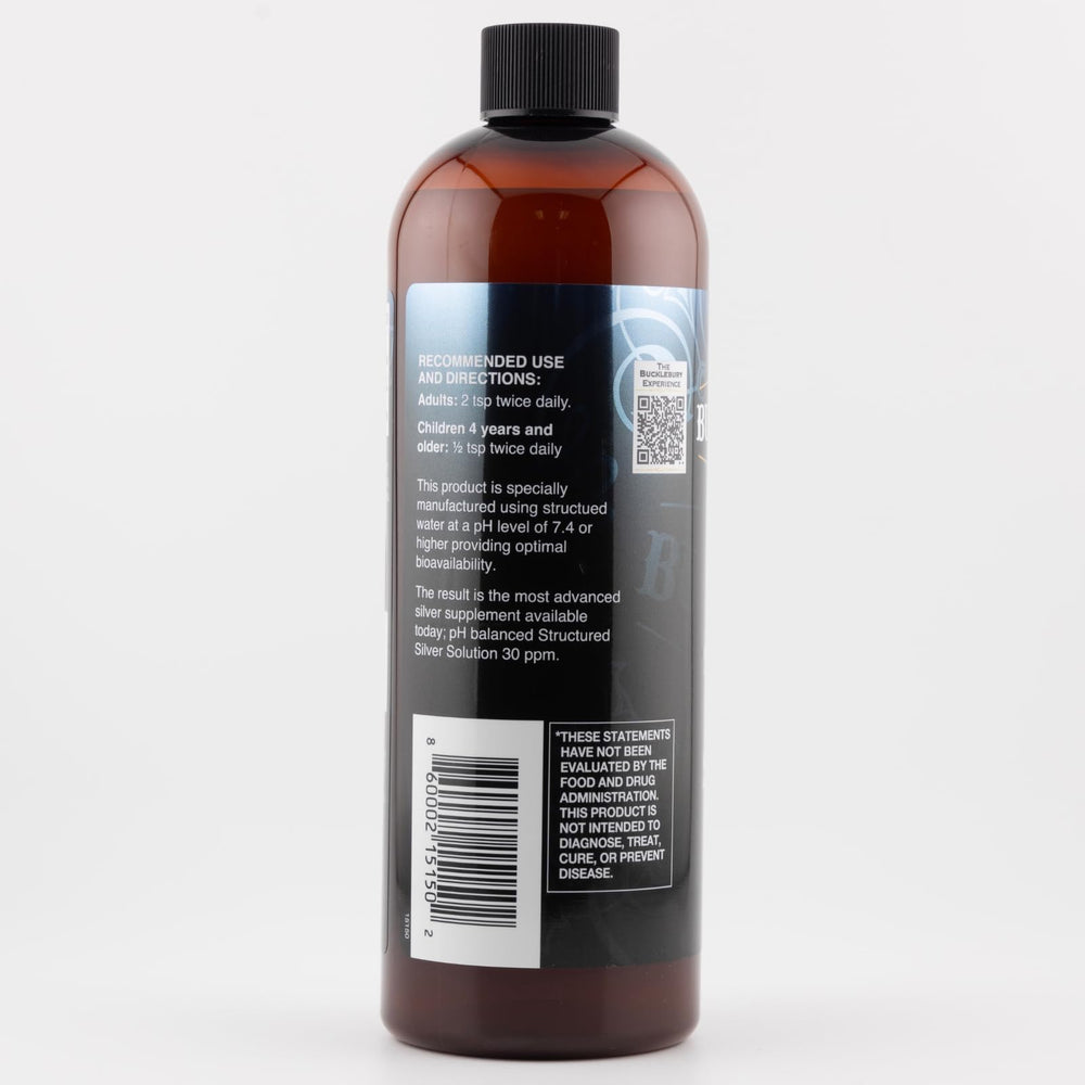 Bucklebury Silver Solution vegan and gluten-free ingredients on label.