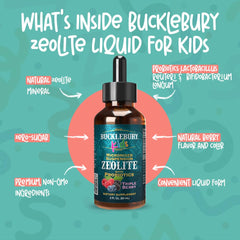 Bucklebury Zeolite Detox for Kids natural berry flavor label