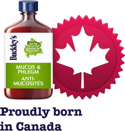 Buckley’s Expectorant Syrup bottle label close-up highlighting ingredients