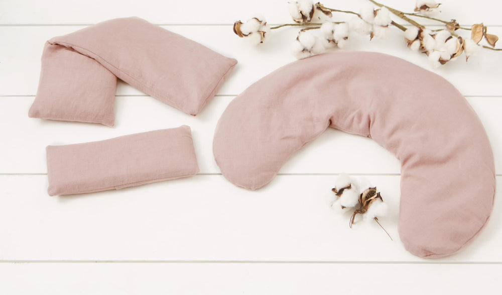 Close-up of pink Buckwheat filling highlighting natural hypoallergenic material