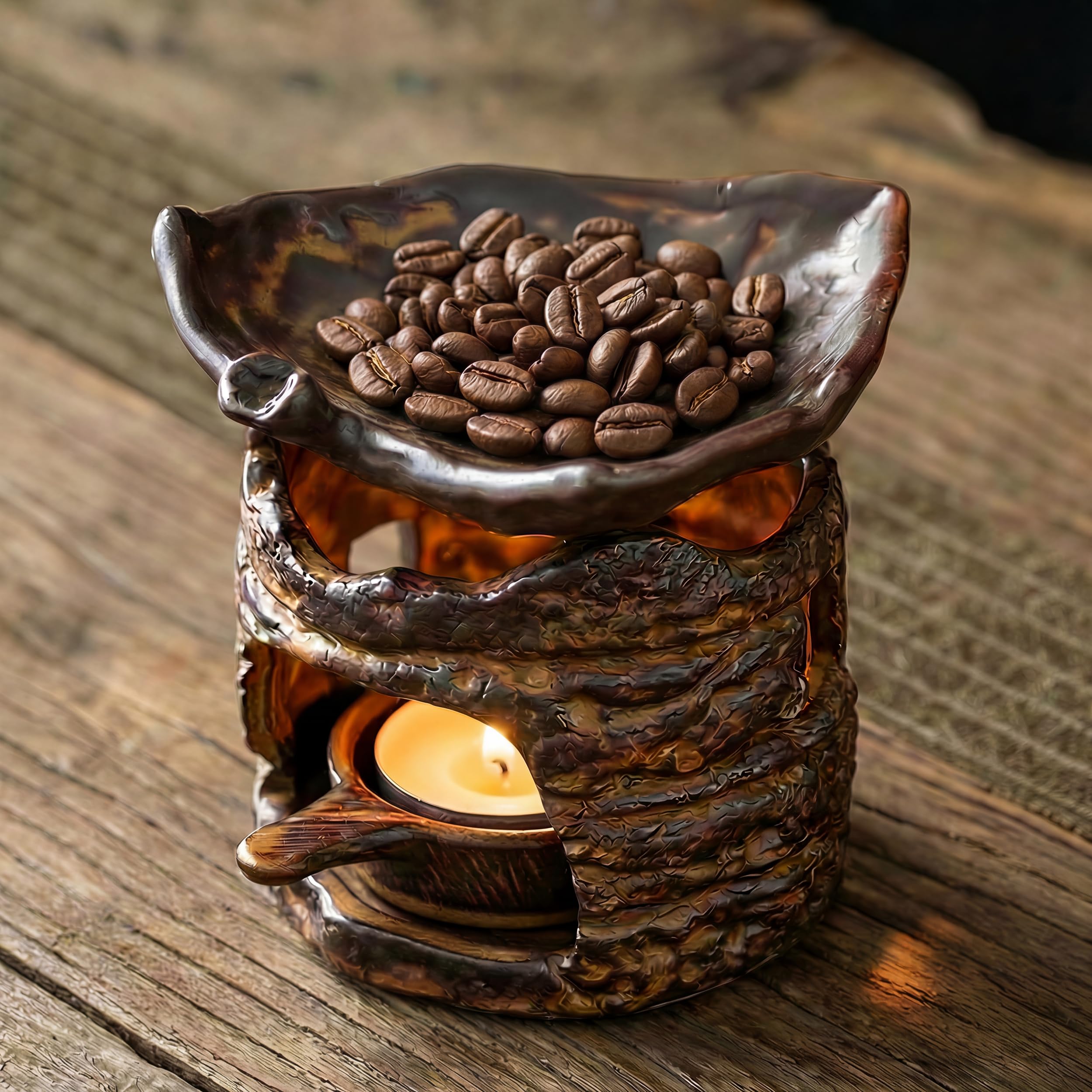 Budifyx Woodland Zen Burner tea-stove detail warms teapots and enhances aroma.