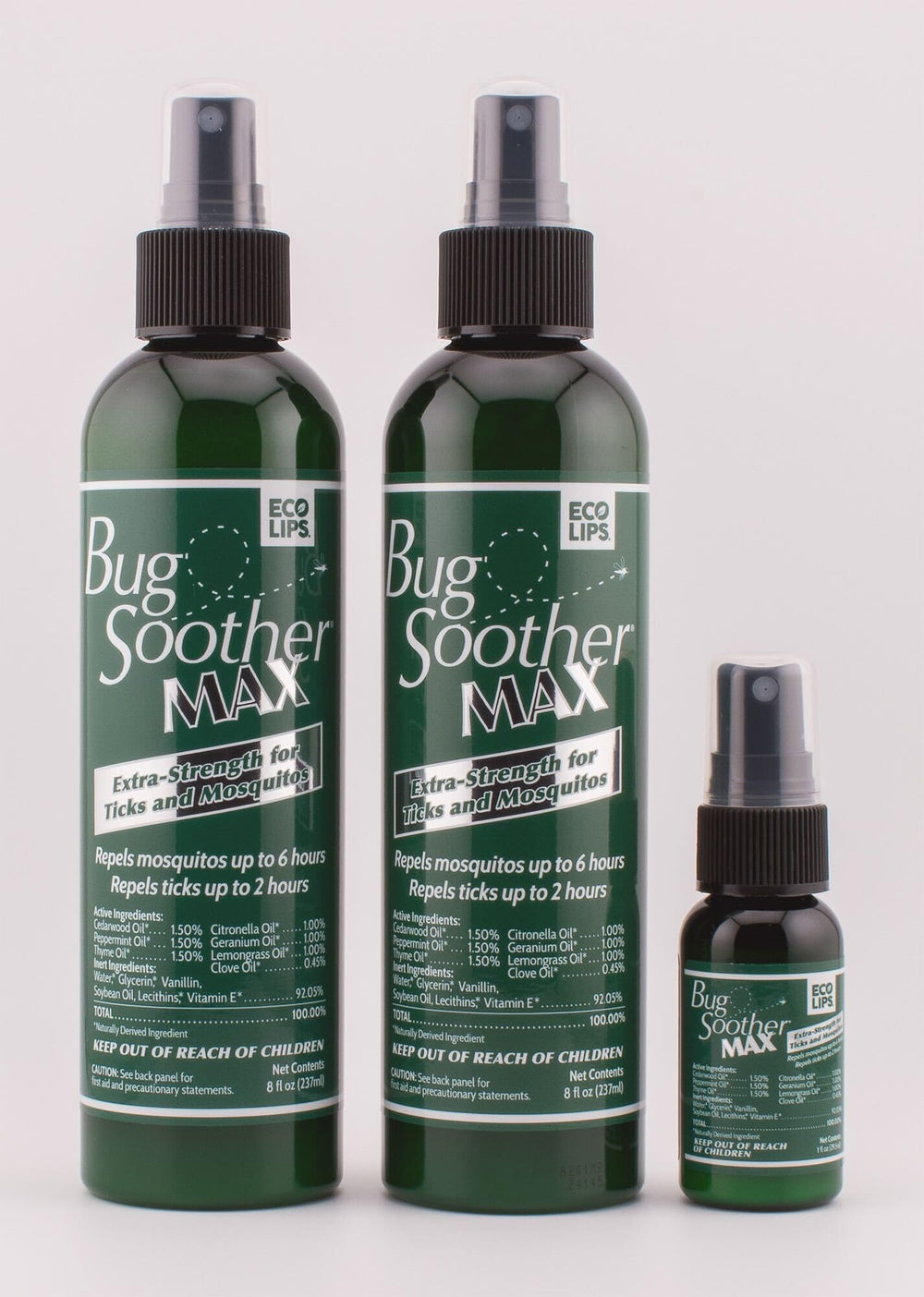 Bug Soother MAX two-bottle pack ready for hiking