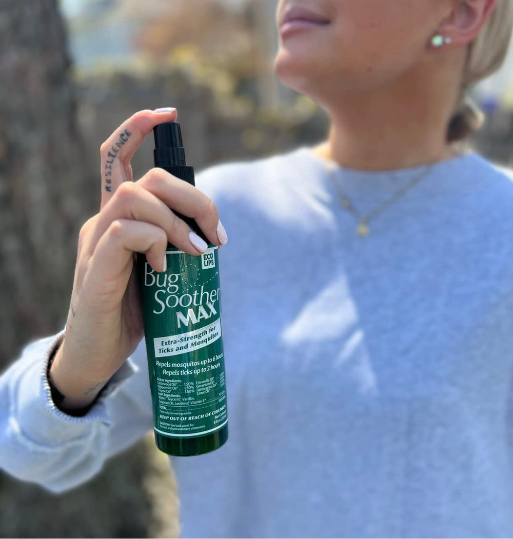 Bug Soother MAX woodsy formula aroma at trailhead