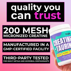 Bugfe Creatine Taurine during a workout for endurance focus.
