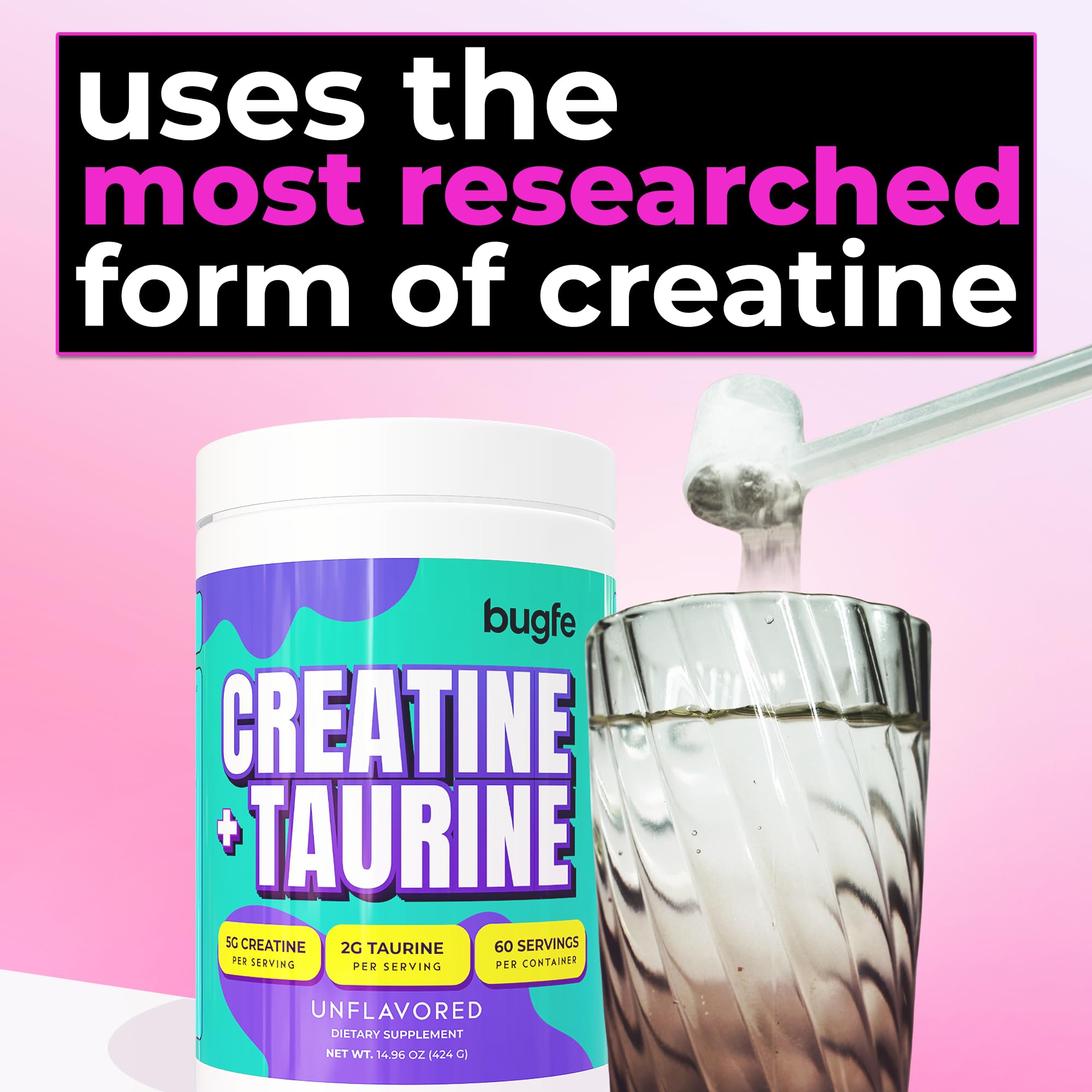 Bugfe Creatine Taurine endurance and hydration focus in training.