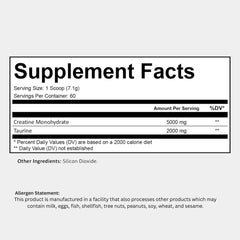 Bugfe Creatine Taurine mixed in a glass of water for hydration support.