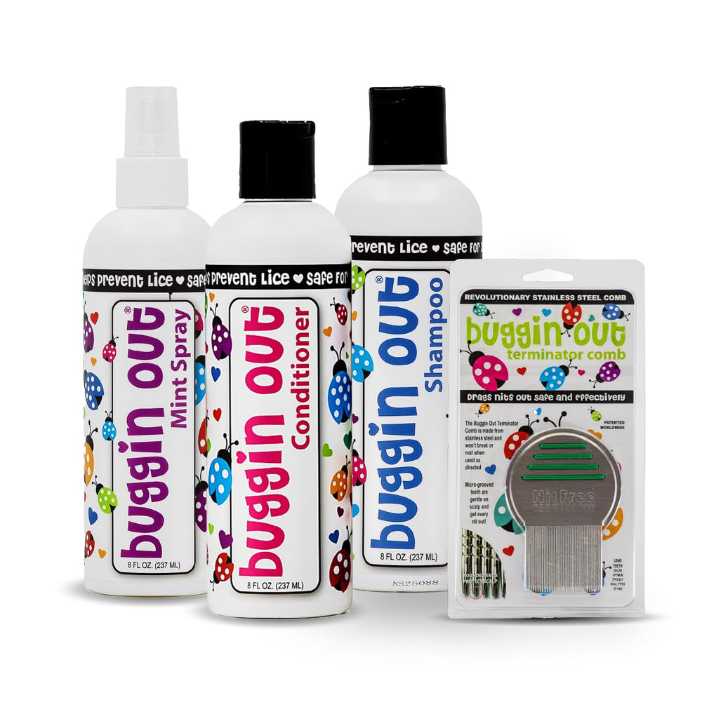Buggin Out Daily Care Kit packshot showing the family-friendly system for all hair types.
