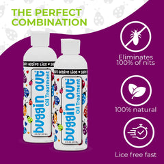 Buggin Out application bottle shown for easy leave-on lice treatment