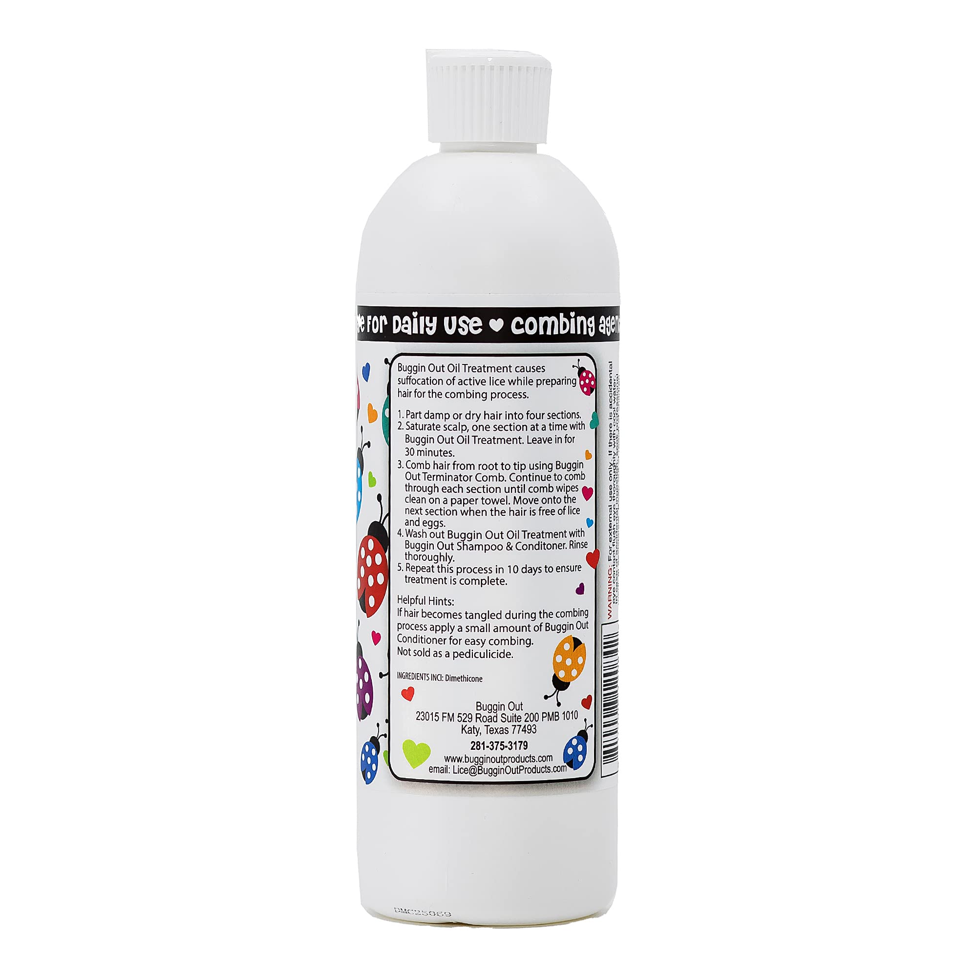 Professional-grade care in a Buggin Out clear bottle.