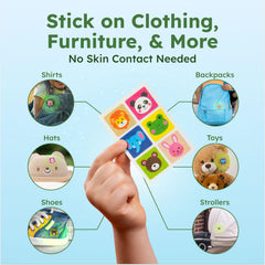 BugMD Squito Stickers on camping gear highlight fabric-friendly patches.