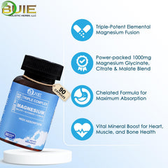 Packaging image showcases vegan, non-GMO Triple Magnesium formula from BUIE