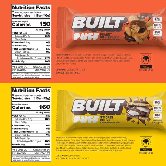 Built Bar Smores Puff: campfire-flavored bite with marshmallow and graham for on-the-go cravings