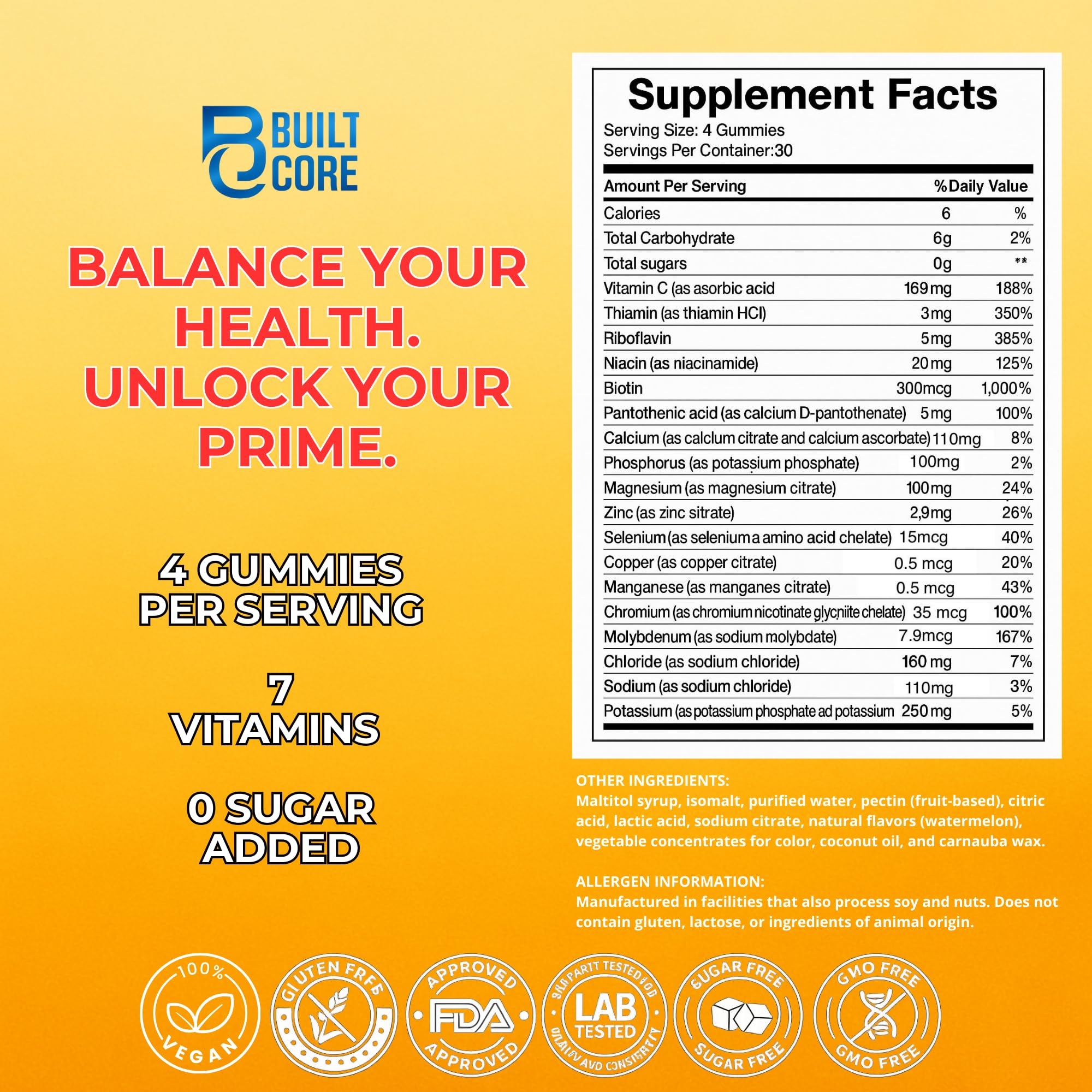 Close up of soft chewable BuiltCore gummies showing texture and form