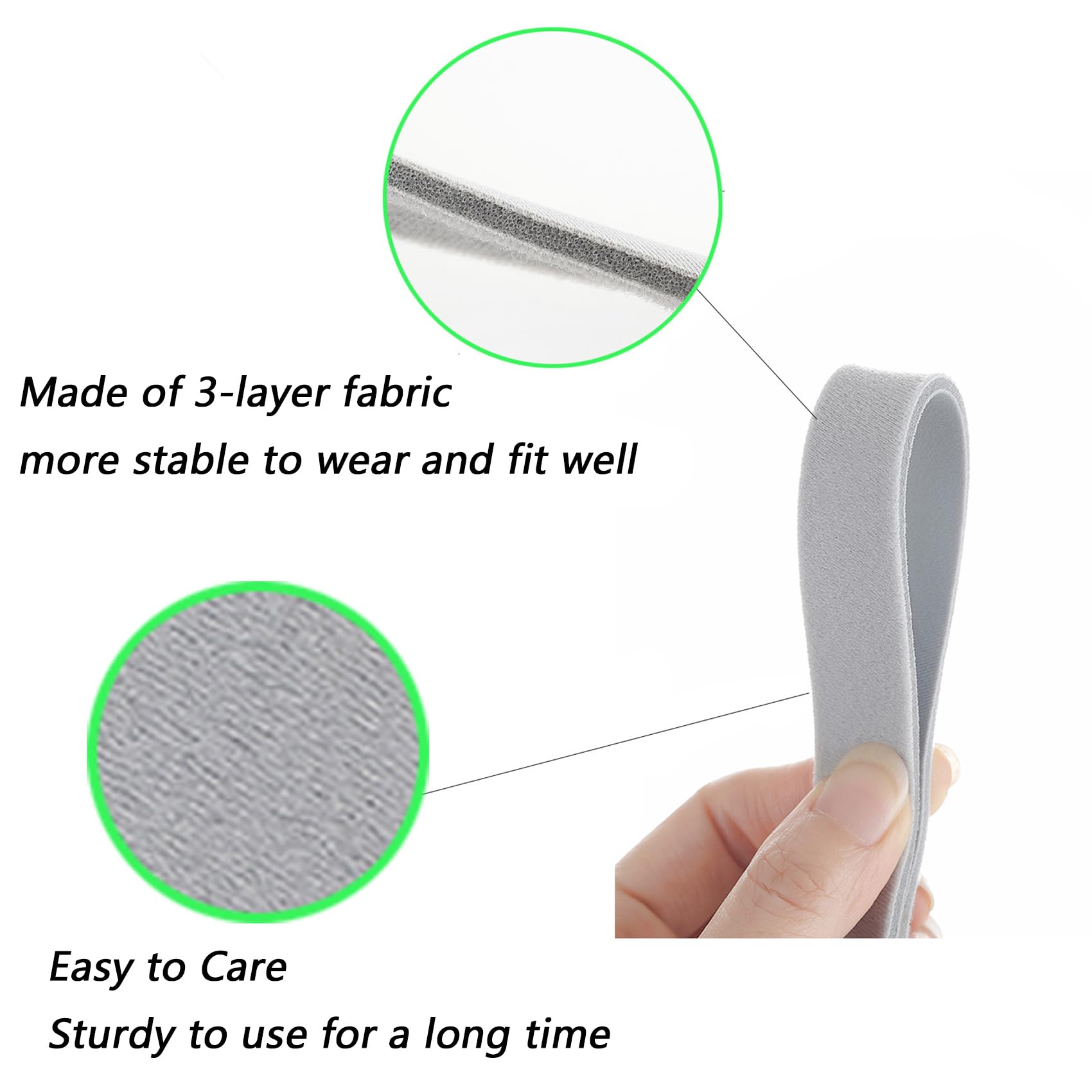 Bukpom headgear strap with magic tape design for easy fastening and removal.