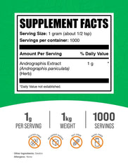 Andrographis powder with scoop for convenient daily servings.