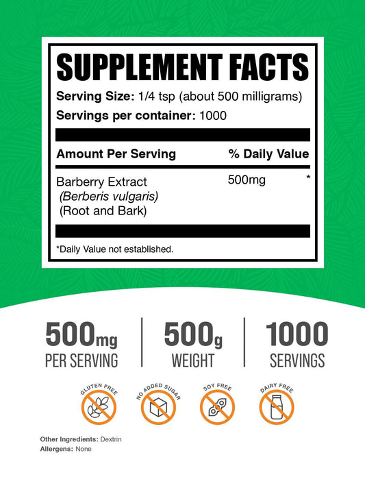 BulkSupplements Barberry Extract Powder being poured for easy beverage integration