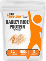 BulkSupplements Barley Rice Protein Powder bottle for clean plant-based protein in smoothies.