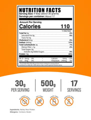 BulkSupplements Barley Rice Protein Powder scoop for easy measurement in shakes.