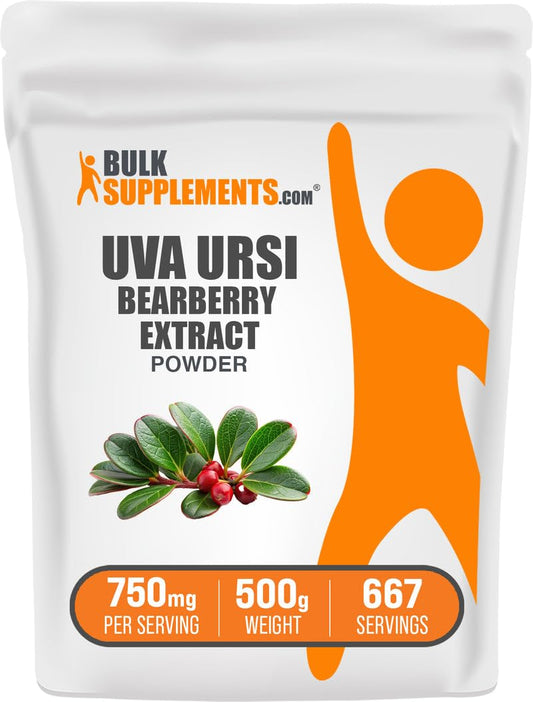 BulkSupplements Bearberry Leaf Extract Powder jar ready for daily herbal routine