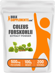 BulkSupplements Coleus Forskolii Extract Powder container for easy daily dosing.