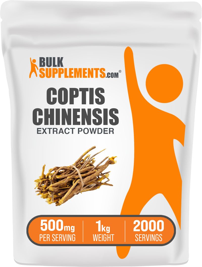BulkSupplements Coptis Chinensis extract powder bottle for daily vegan wellness