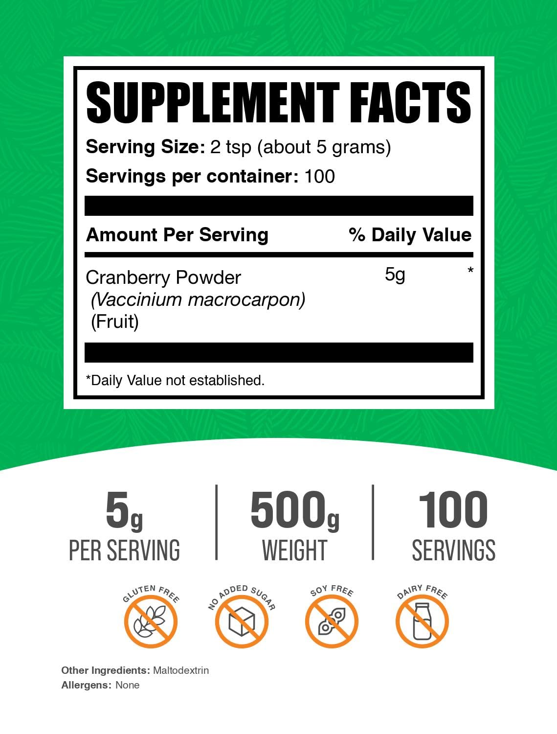 BulkSupplements Cranberry Powder spoon measuring precise servings for recipes