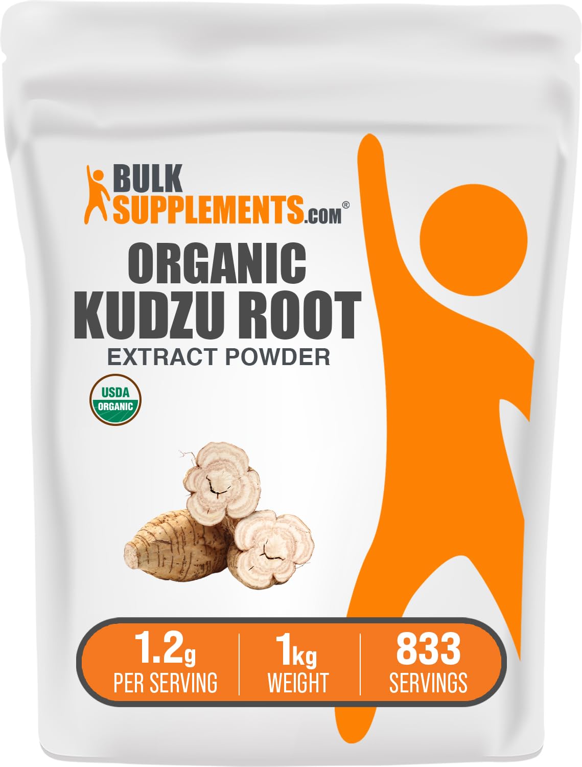 BulkSupplements Kudzu Root Extract powder in jar, ready for daily wellness.
