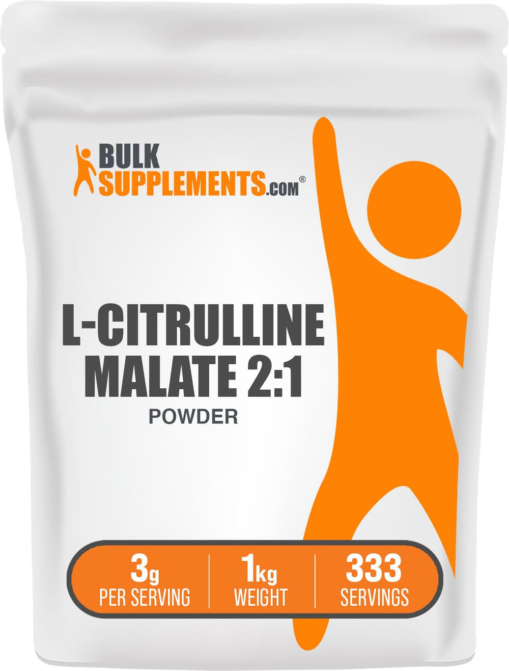 BulkSupplements L-Citrulline Malate powder bottle for active training and easy mixing