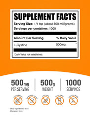 BulkSupplements L-Cystine powder with scoop ready for easy mixing