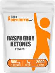 BulkSupplements Raspberry Ketones powder bottle for easy daily nutrition.