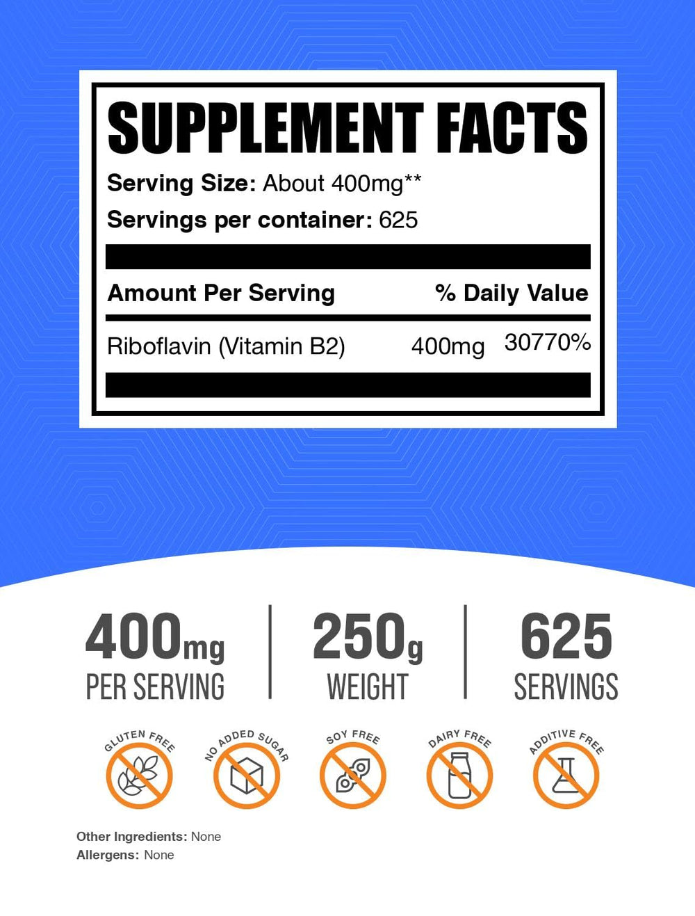 BulkSupplements Riboflavin Powder scoop image shows easy daily dosing.
