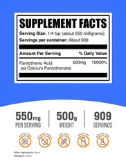 BulkSupplements Vitamin B5 powder scoop with measured serving