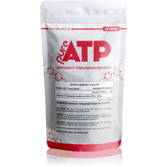 BulkStimulants Pure ATP Powder in a jar provides a clean energy boost for workouts.