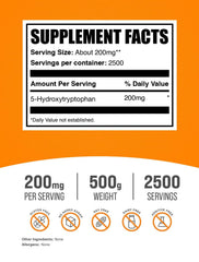 BulkSupplements 5-HTP powder scoop ready for precise servings.