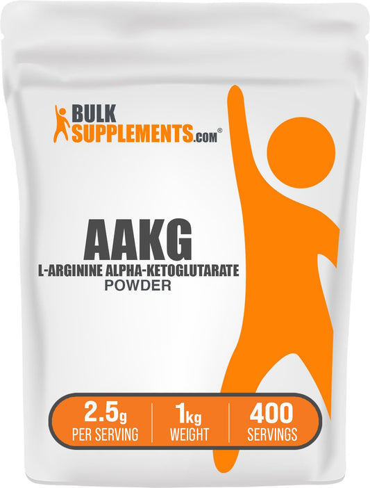 BulkSupplements AAKG powder bottle for athletes seeking performance support.