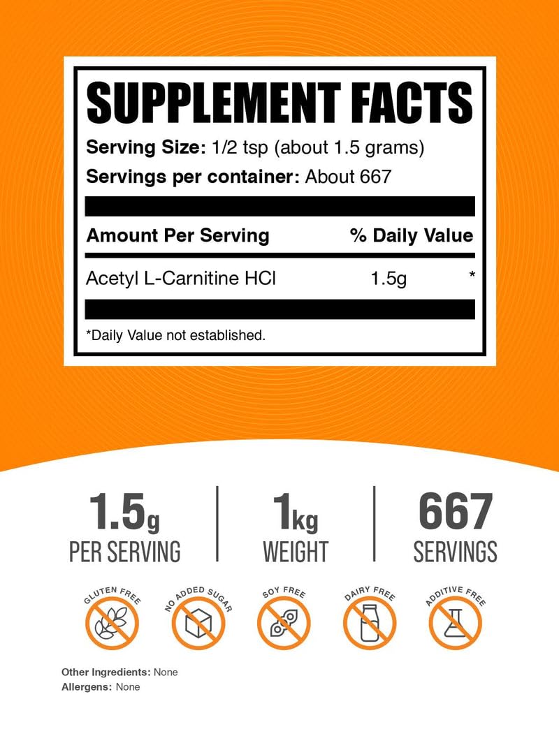 BulkSupplements Acetyl L-Carnitine powder being poured into a shaker for easy mixing