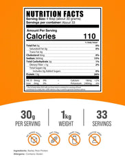 Barley Rice Protein Powder dry powder with scoop for 30g serving for workouts